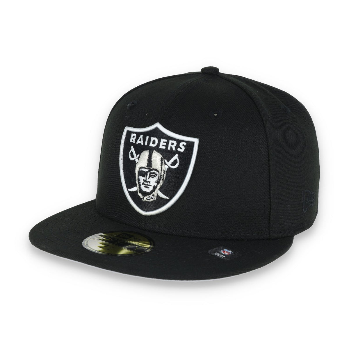 Las Vegas Raiders Shield 60th Anniversary Side Patch New Era 59Fifty Fitted-Black/White product image 2, provided for visual