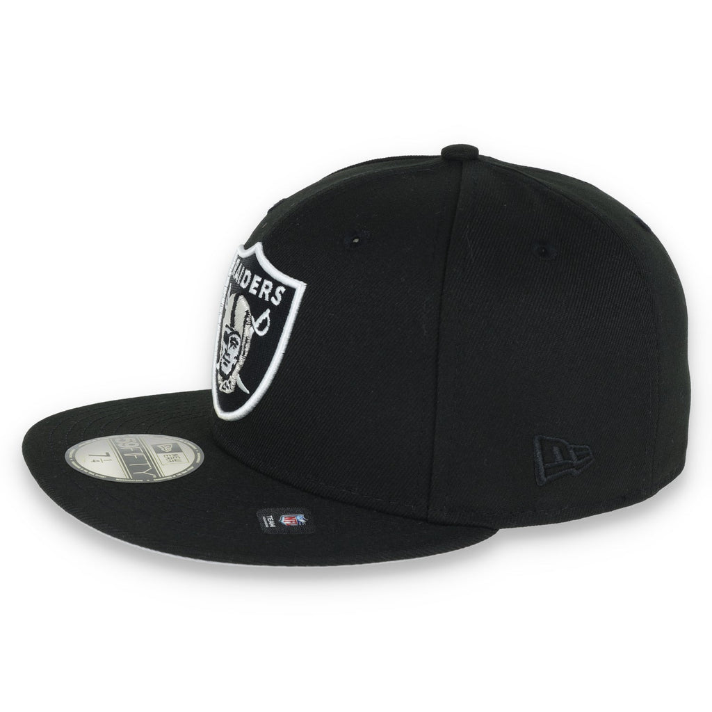 Las Vegas Raiders Shield 60th Anniversary Side Patch New Era 59Fifty Fitted-Black/White product image 3, provided for visual