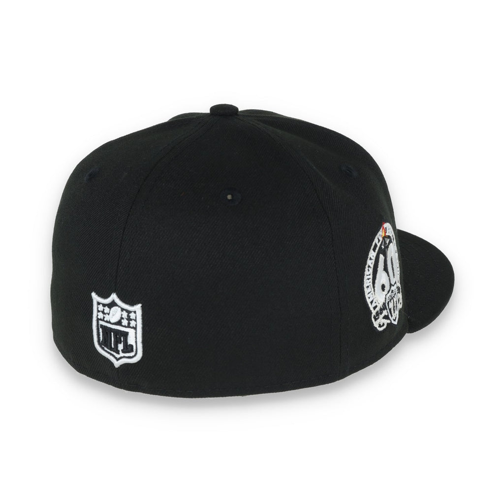 Las Vegas Raiders Shield 60th Anniversary Side Patch New Era 59Fifty Fitted-Black/White product image 5, provided for visual