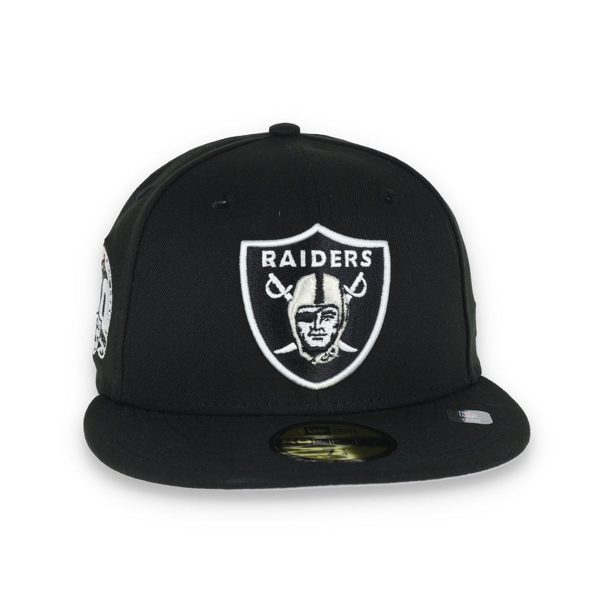 Las Vegas Raiders Shield 60th Anniversary Side Patch New Era 59Fifty Fitted-Black/White product image 7, provided for visual