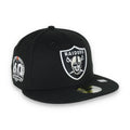 Las Vegas Raiders Shield 60th Anniversary Side Patch New Era 59Fifty Fitted-Black/White product image 1, provided for visual