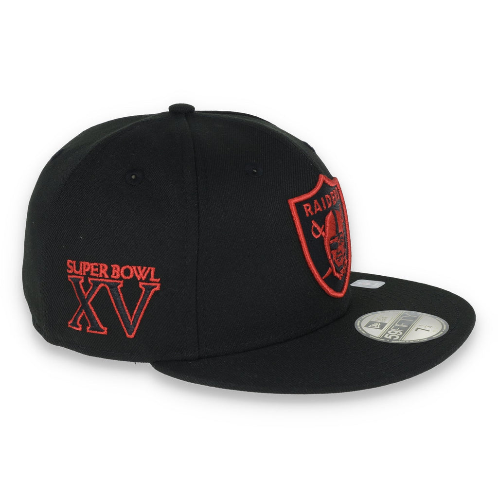 Las Vegas Raiders Shield Super Bowl XV Side Patch New Era 59Fifty Fitted-Black product image 6, provided for visual