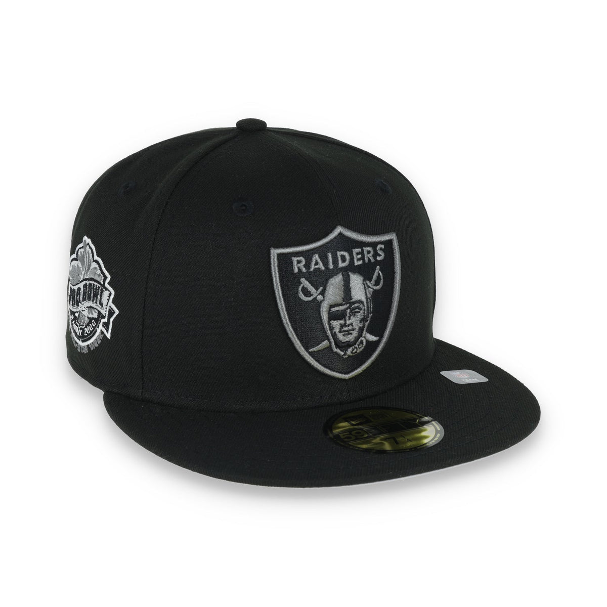 Las Vegas Raiders Shield 2000 Hawaii Pro Bowl Side Patch New Era 59Fifty Fitted-Black/Grey product image 1, provided for