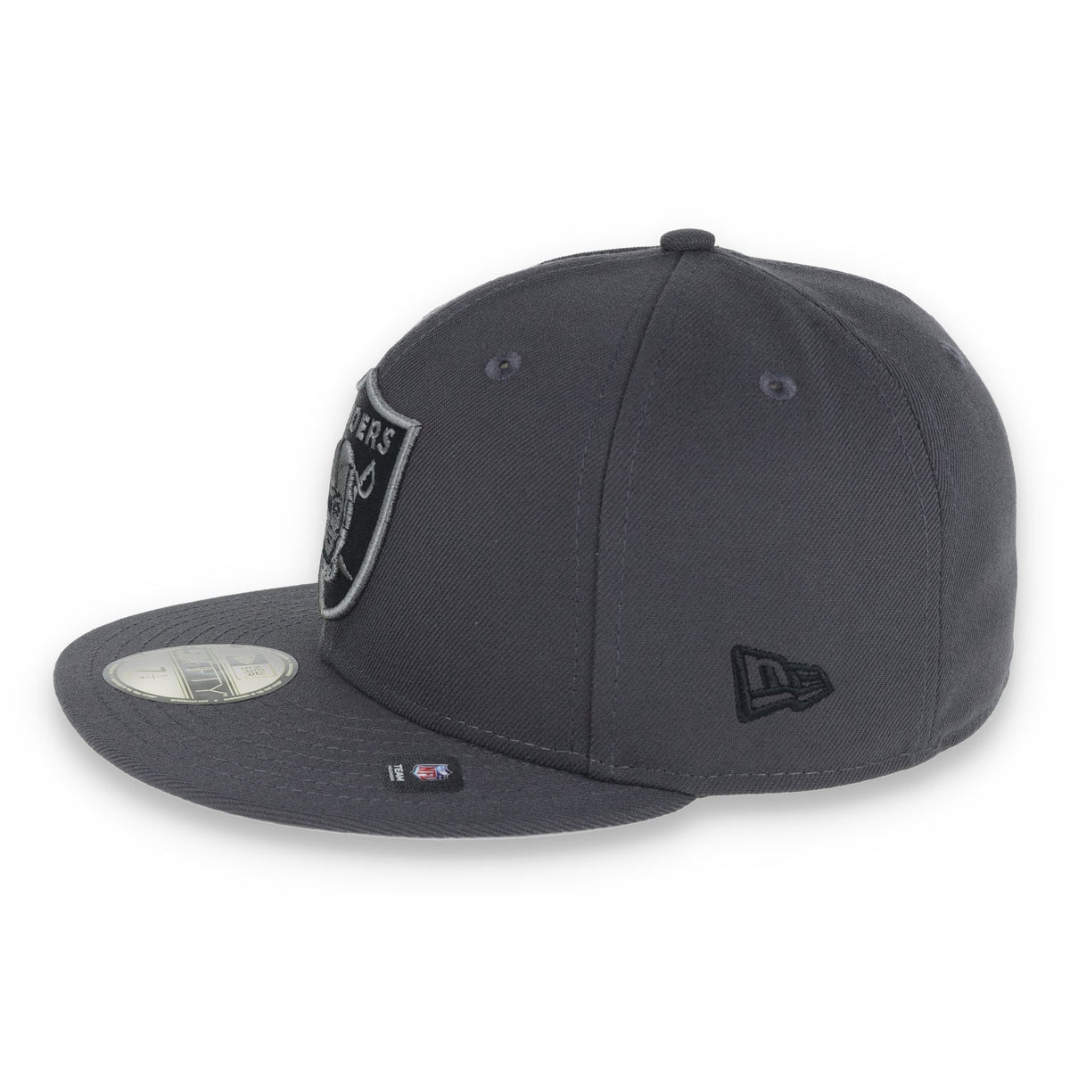 Las Vegas Raiders Shield Super Bowl XV Side Patch New Era 59Fifty Fitted-Grey/Black product image 3, provided for visual