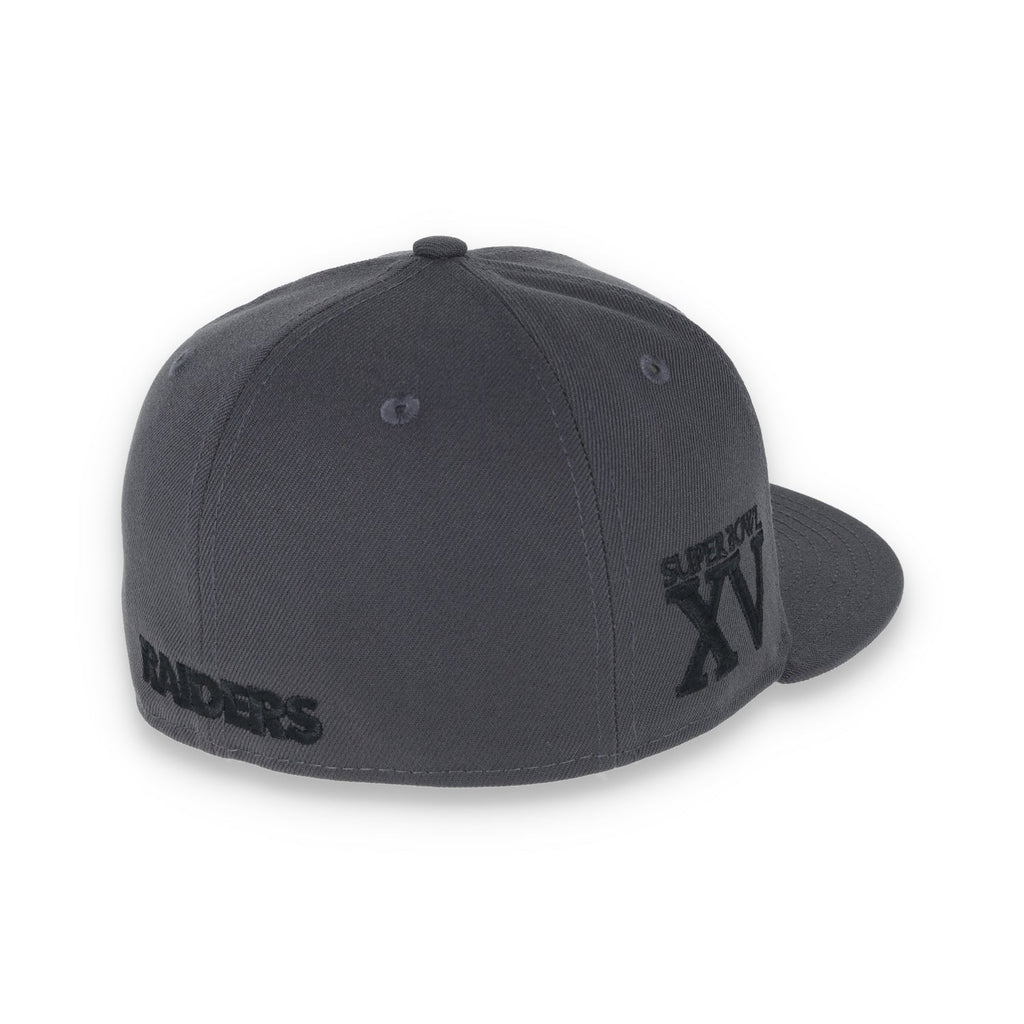 Las Vegas Raiders Shield Super Bowl XV Side Patch New Era 59Fifty Fitted-Grey/Black product image 5, provided for visual