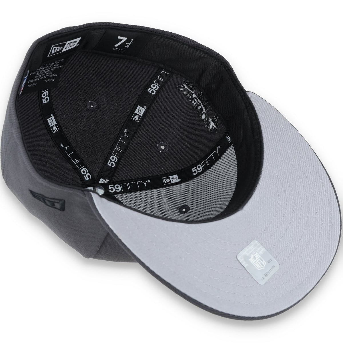 Las Vegas Raiders Shield Super Bowl XV Side Patch New Era 59Fifty Fitted-Grey/Black product image 8, provided for visual