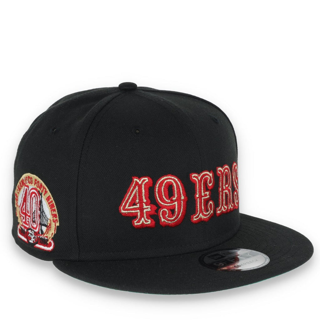 SAN FRANCISCO 49ERS 40TH ANNIVERSARY SIDE PATCH NEW ERA 9FIFTY Snapback-BLACK product image 1, provided for visual reference