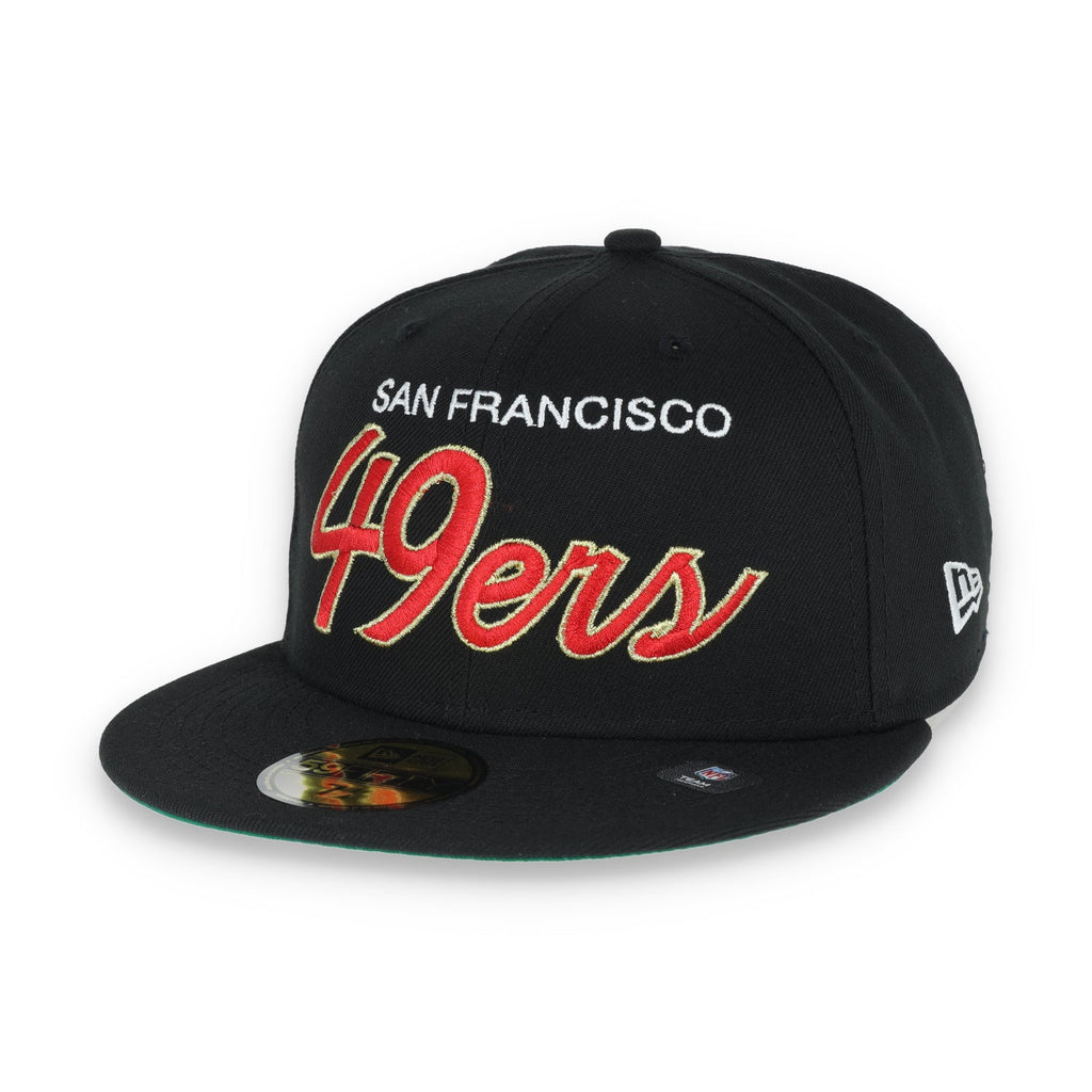 New Era San Francisco 49Ers Script 40Th Anniversary Side Patch 59Fifty Fitted Hat-Black product image 2, provided for visual
