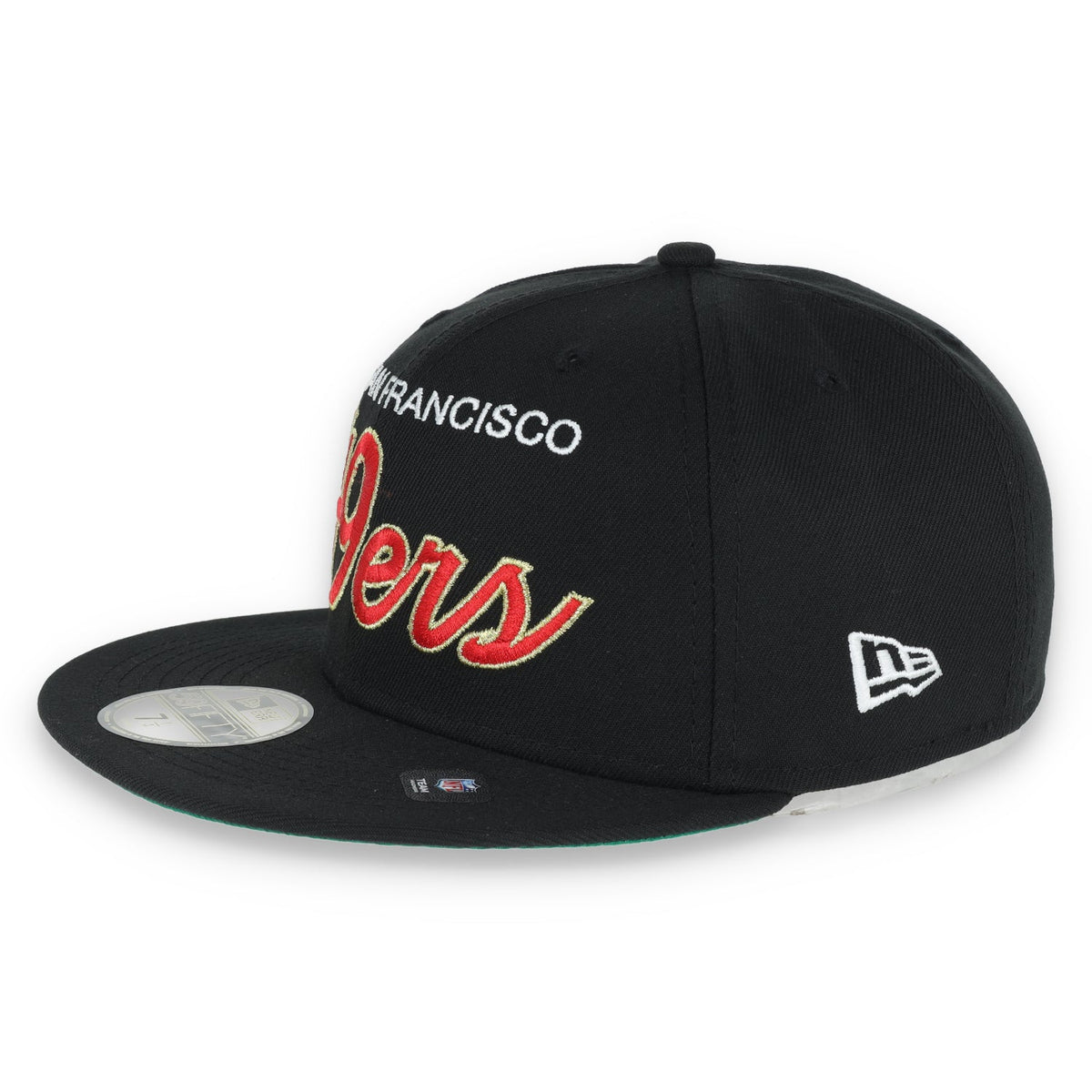New Era San Francisco 49Ers Script 40Th Anniversary Side Patch 59Fifty Fitted Hat-Black product image 3, provided for visual