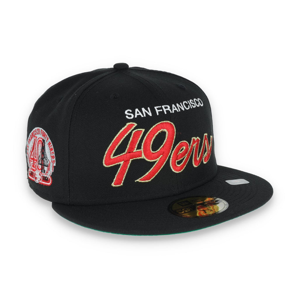 New Era San Francisco 49Ers Script 40Th Anniversary Side Patch 59Fifty Fitted Hat-Black product image 1, provided for visual