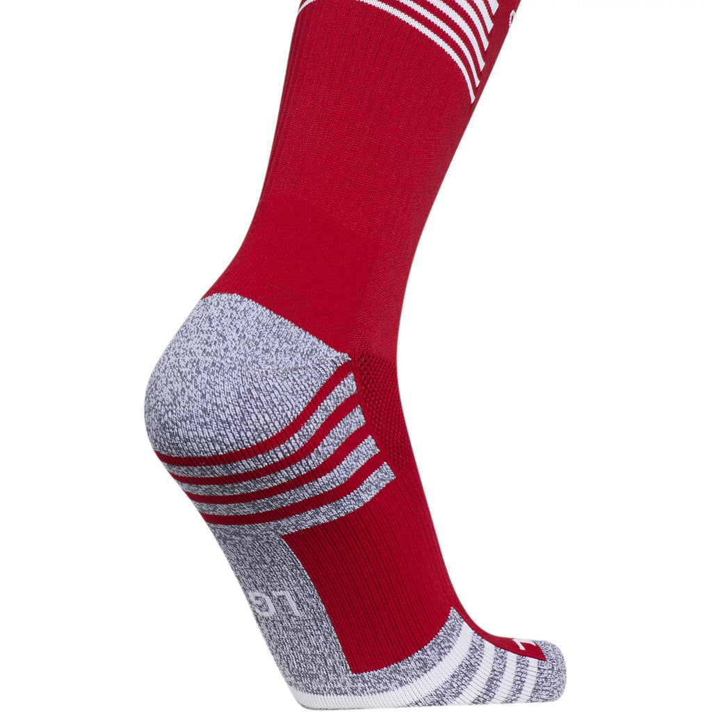 Adidas Team Speed 3 Soccer OTC Socks-Red/White product image 3, provided for visual reference and product detail review