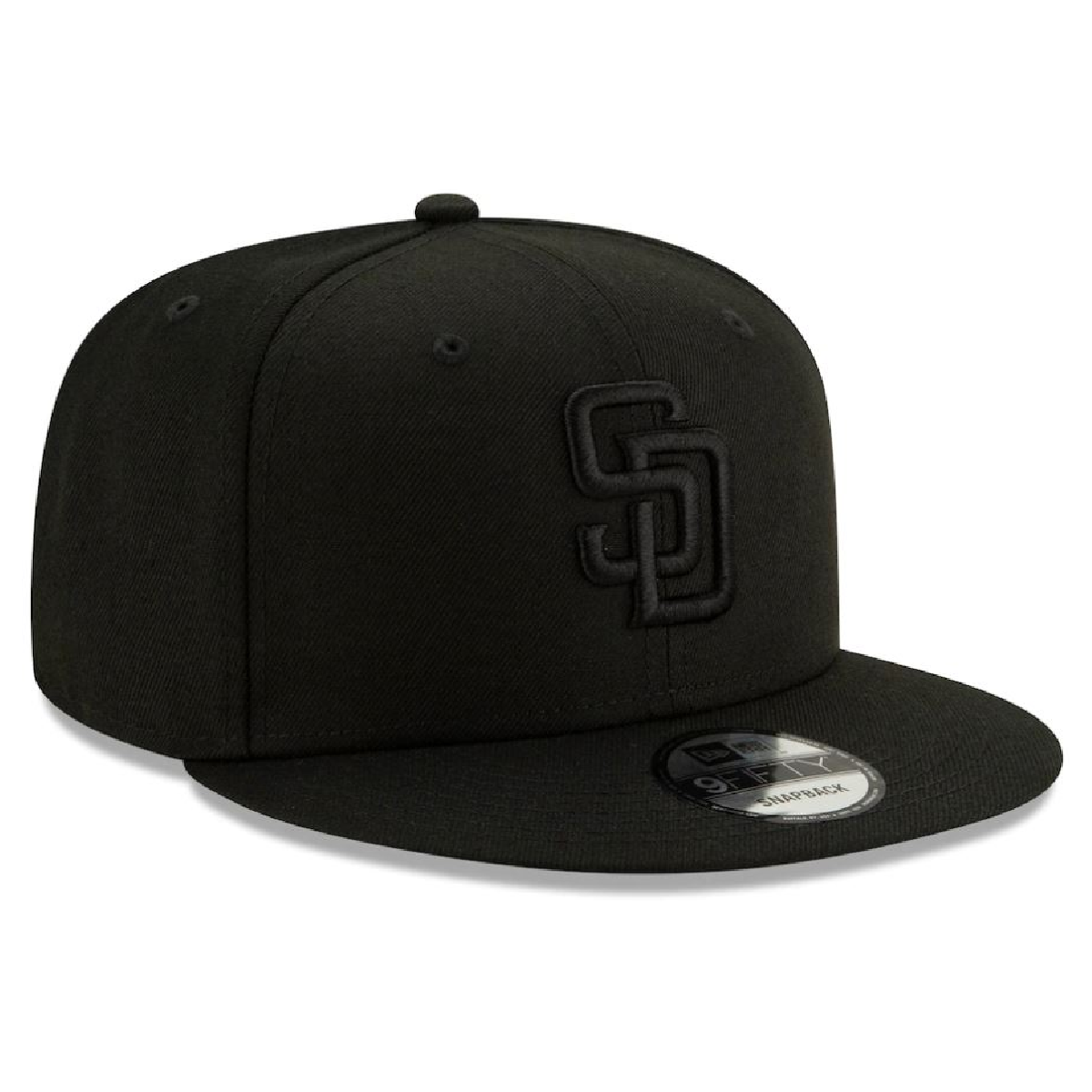 San Diego Padres NEW ERA BASIC COLLECTION Snapback 9FIFTY-BLACK AND Black product image 2, provided for visual reference and