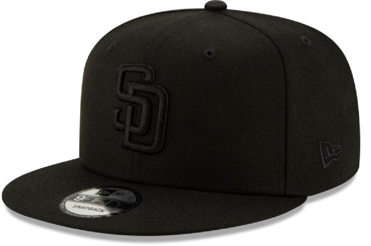 San Diego Padres NEW ERA BASIC COLLECTION Snapback 9FIFTY-BLACK AND Black product image 1, provided for visual reference and