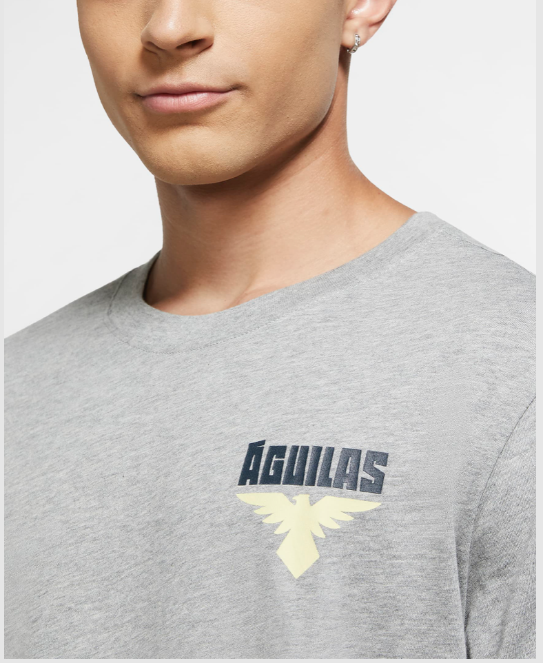 Nike Club America Aguilas T-Shirt-Dark Grey product image 3, provided for visual reference and product detail review