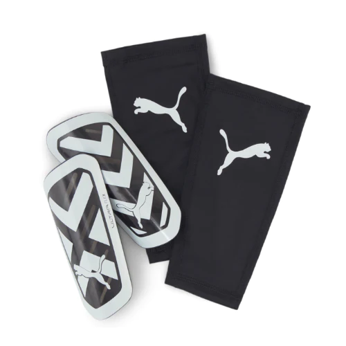 Puma Ultra Flex Sleeve Shinguard-Black/White product image 1, provided for visual reference and product detail review