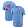 Seiya Suzuki Chicago Cubs Nike Alt Blues Name and Number T-Shirt product image 1, provided for visual reference and product