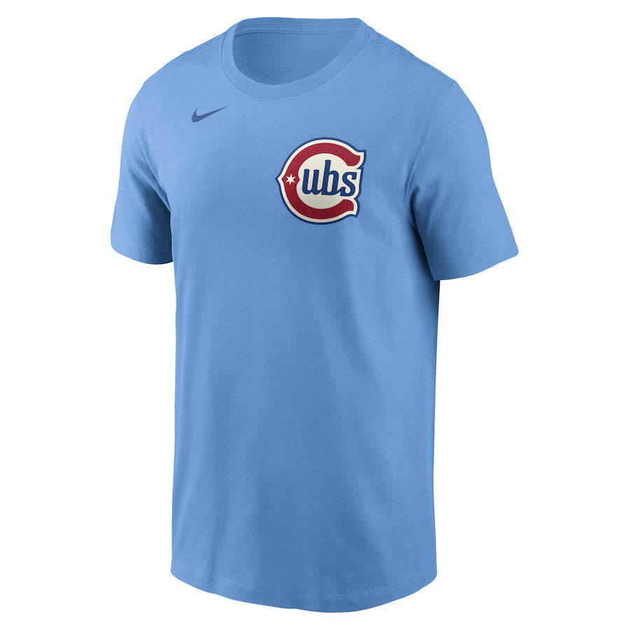 Seiya Suzuki Chicago Cubs Nike Alt Blues Name and Number T-Shirt product image 3, provided for visual reference and product