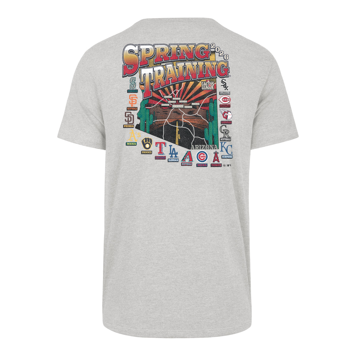 Spring Training 2026 MLB AZ Cactus League Grey '47 Franklin T-Shirts product image 3, provided for visual reference and