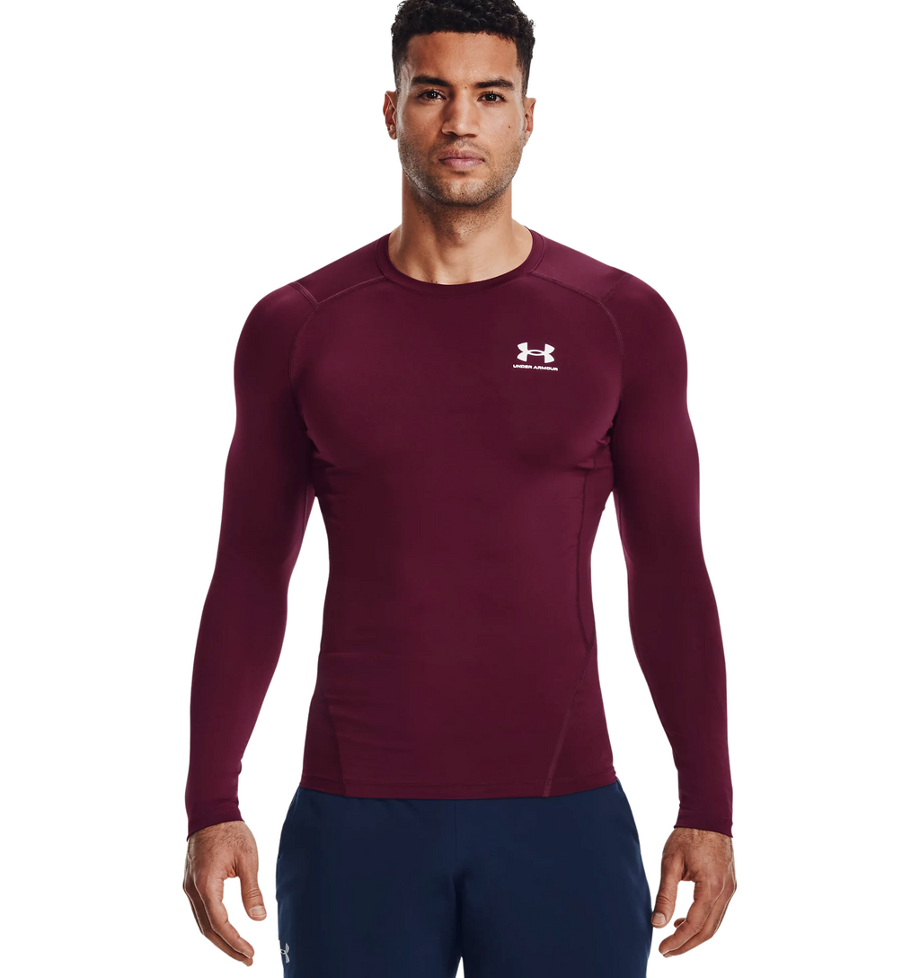 Under Armour Men HeatGear® Armour Long Sleeve- Maroon product image 1, provided for visual reference and product detail