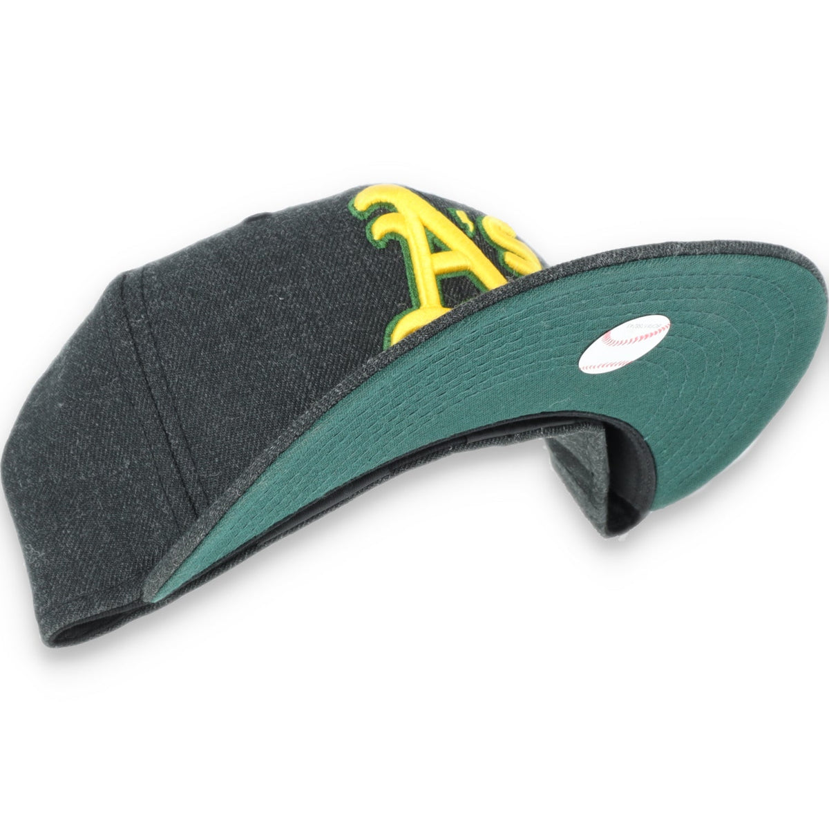 New Era 59Fifty Oakland Athletics CAP -BLACK HEATHER GOLD/ DARK GREEN product image 7, provided for visual reference and