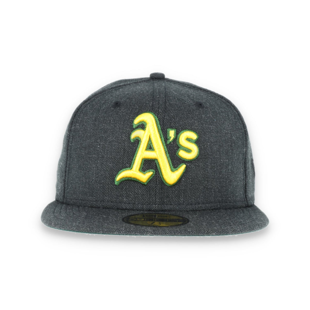 New Era 59Fifty Oakland Athletics CAP -BLACK HEATHER GOLD/ DARK GREEN product image 2, provided for visual reference and
