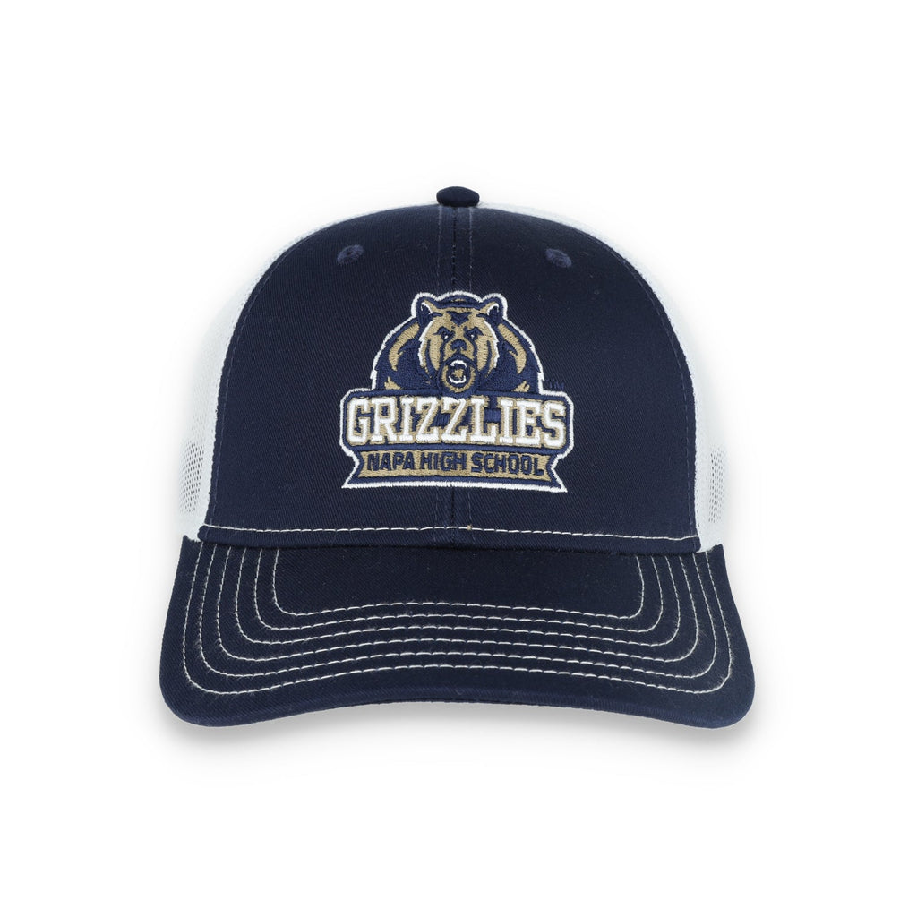 Napa High Grizzlies Flat Bill with Mesh Back Cap-Navy/White product image 2, provided for visual reference and product