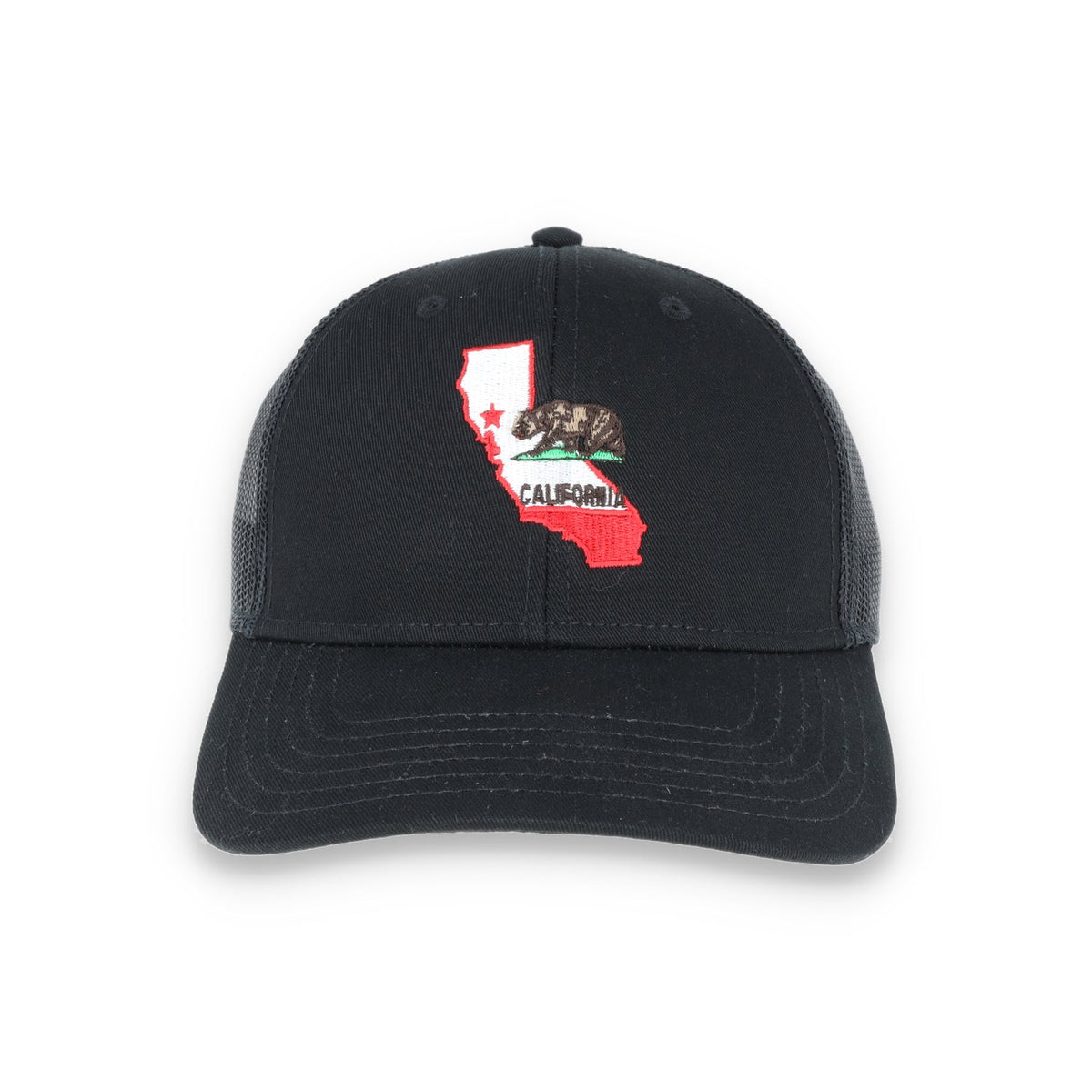THE COLISEUM CALIFORNIA STATE BEAR TRUCKER Snapback HAT- BLACK/BLACK product image 2, provided for visual reference and