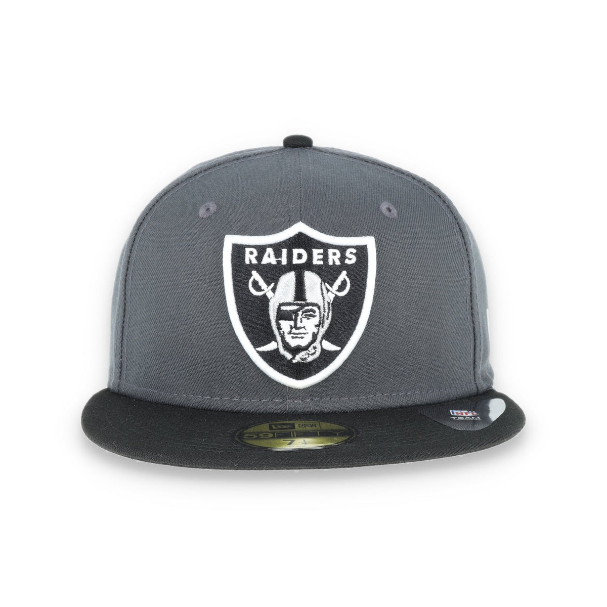 Las Vegas Raiders New Era 59Fifty Fitted Shield Logo -Black/Grey product image 3, provided for visual reference and product