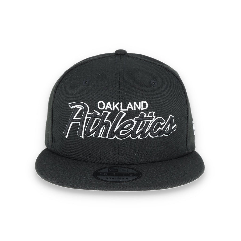 OAKLAND ATHLETICS NEW ERA SCRIPT 9FIFTY Snapback-BLK/WHT product image 2, provided for visual reference and product detail