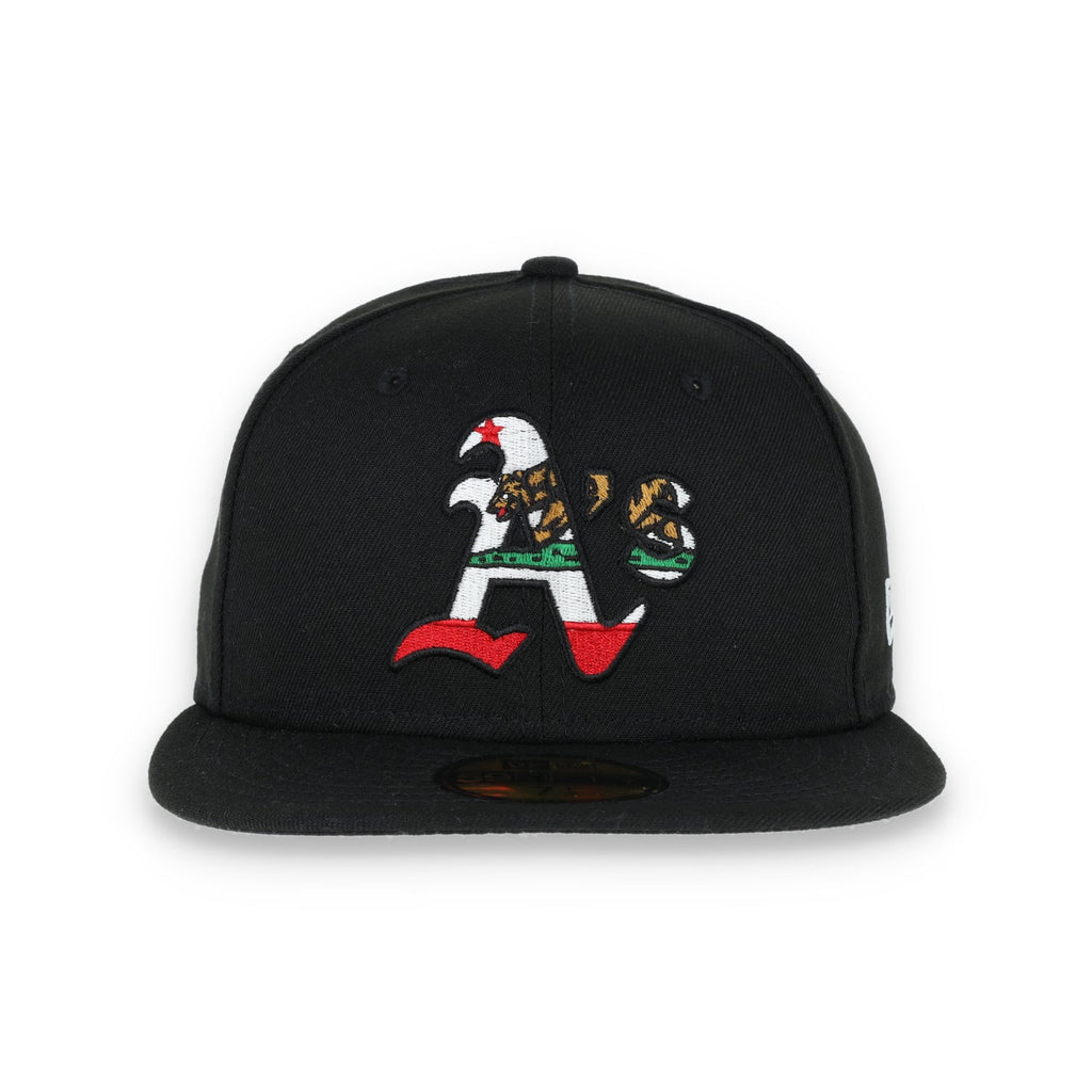 Oakland Athletics New Era Ca Bear 59Fifty Fitted Hat-Black product image 2, provided for visual reference and product detail