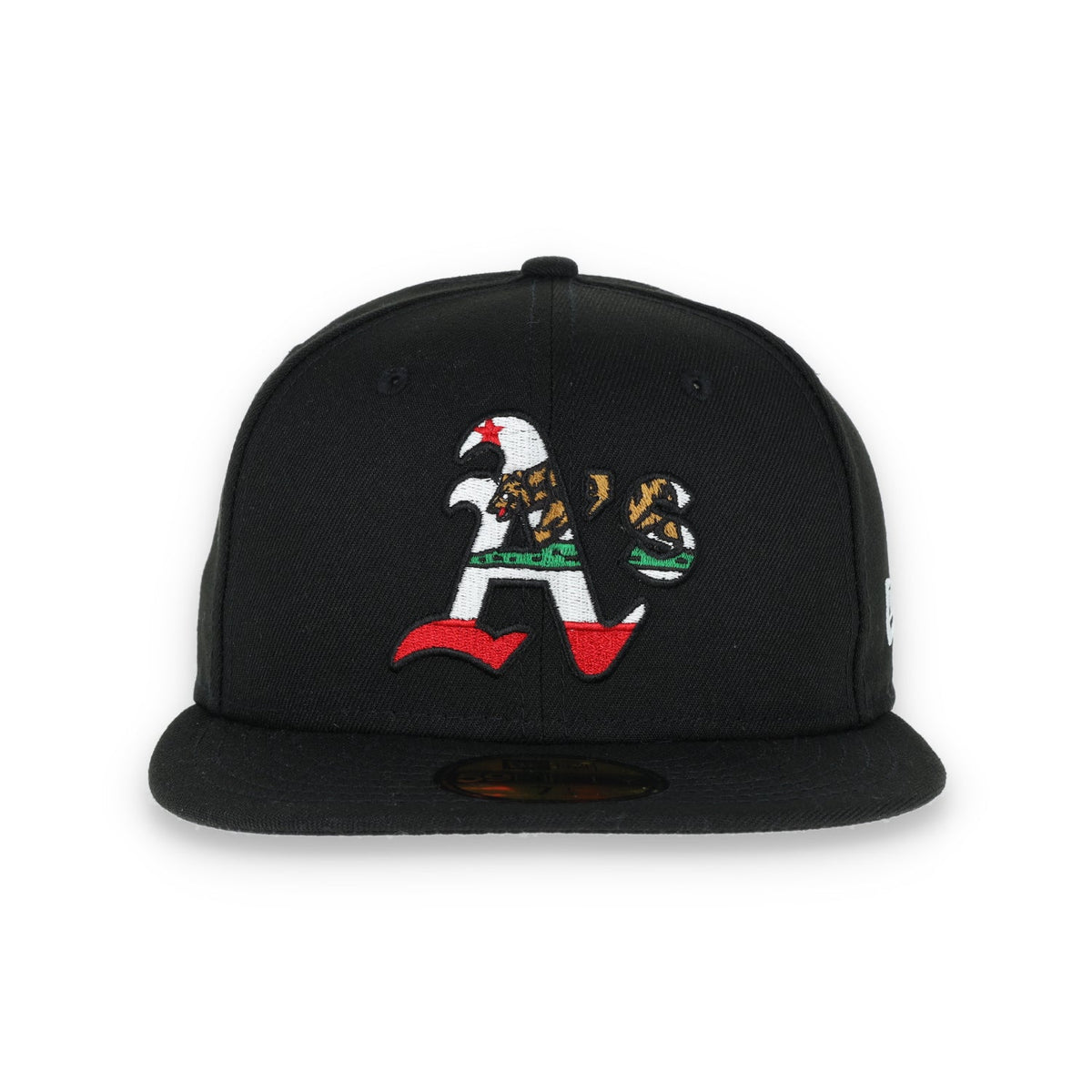 Oakland Athletics New Era Ca Bear 59Fifty Fitted Hat-Black product image 2, provided for visual reference and product detail