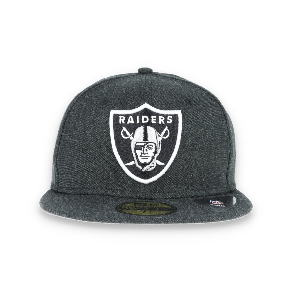 Las Vegas Raiders New Era 59Fifty Fitted Shield Logo -Black Heather product image 2, provided for visual reference and