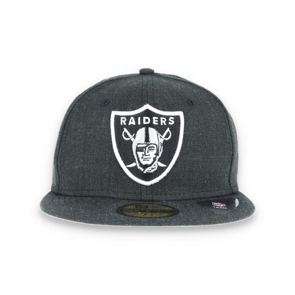 Las Vegas Raiders New Era 59Fifty Fitted Shield Logo -Black Heather product image 2, provided for visual reference and