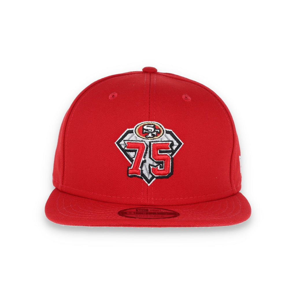 San Francisco 49ers New Era 75th Anniversary 9FIFTY Snapback Adjustable Hat - Scarlet product image 2, provided for visual