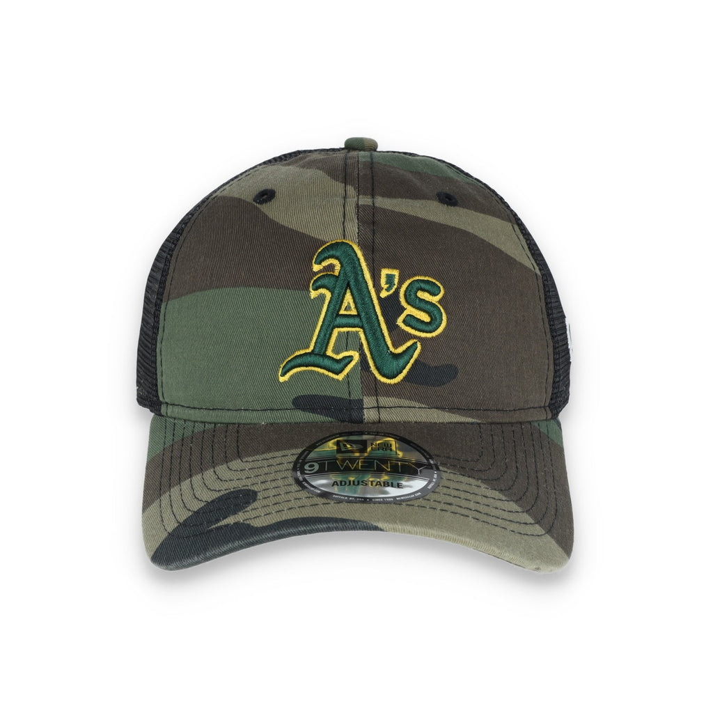 New Era Oakland A's Trucker 9TWENTY Adjustable Hat - Camo product image 2, provided for visual reference and product detail