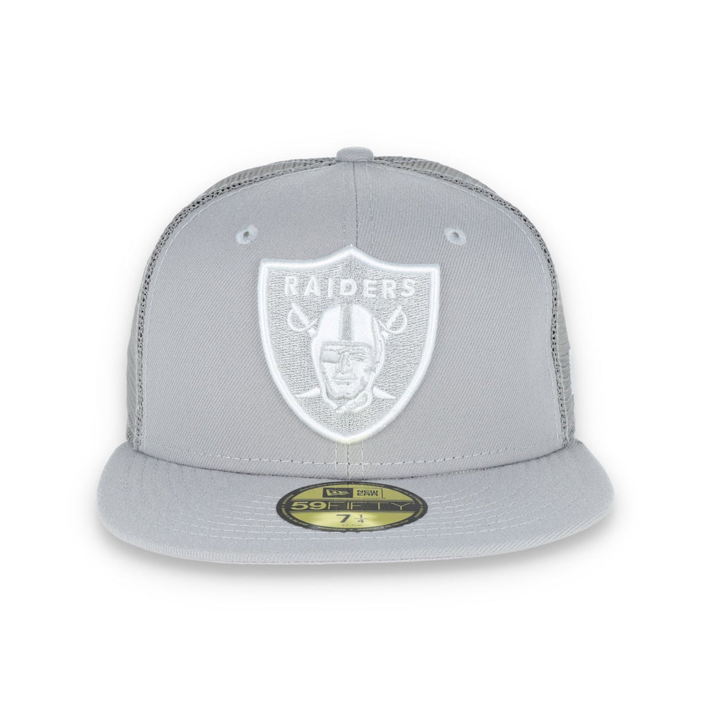 New Era Las Vegas Raiders Shield 59Fifty Fitted Script Hat-Grey/Mesh product image 2, provided for visual reference and