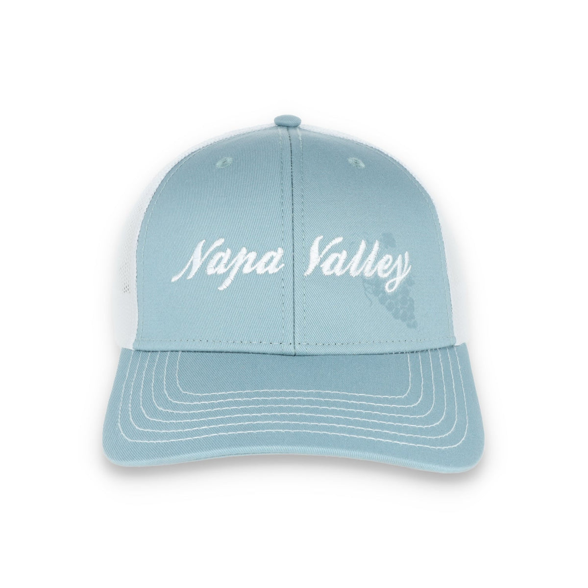 The Coliseum Napa Valley Modified Flat Bill Mesh Hat - Smoke Blue/White product image 2, provided for visual reference and