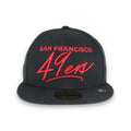 New Era SAN FRANCISCO 49ERS SCRIPTED 59FIFTY FITTED HAT-blk product image 1, provided for visual reference and product