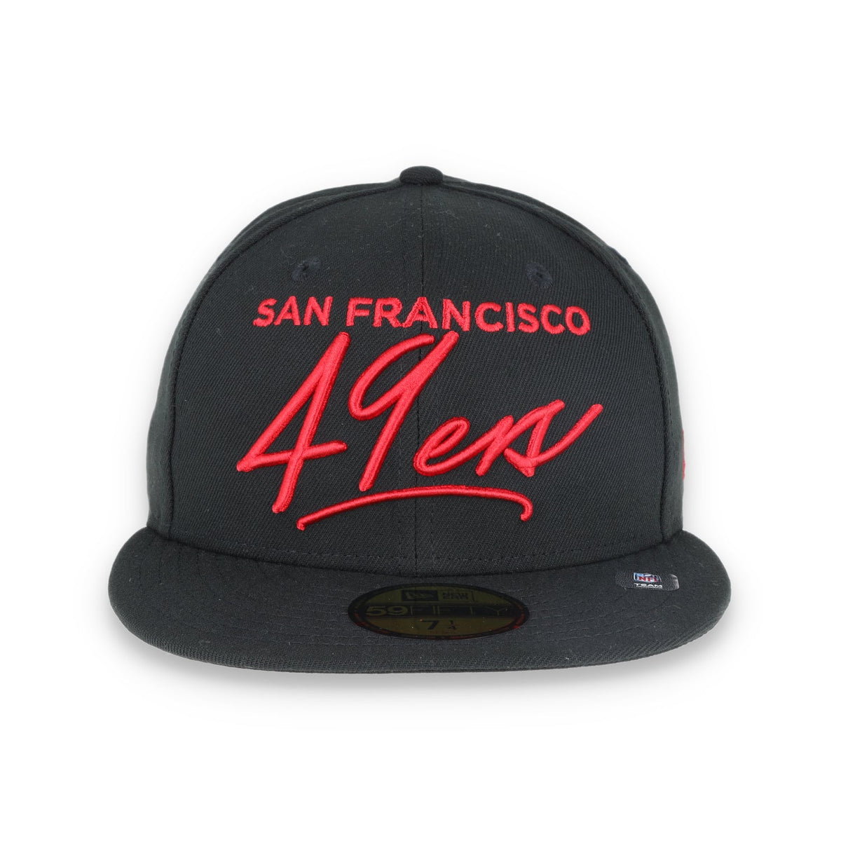 New Era SAN FRANCISCO 49ERS SCRIPTED 59FIFTY FITTED HAT-blk product image 1, provided for visual reference and product