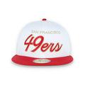 New Era San Francisco 49Ers 59Fifty Fitted Script Hat-White/Gold/Red product image 1, provided for visual reference and