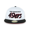 NEW ERA SAN FRANCISCO 49ERS 59FIFTY FITTED SCRIPT HAT-White product image 1, provided for visual reference and product