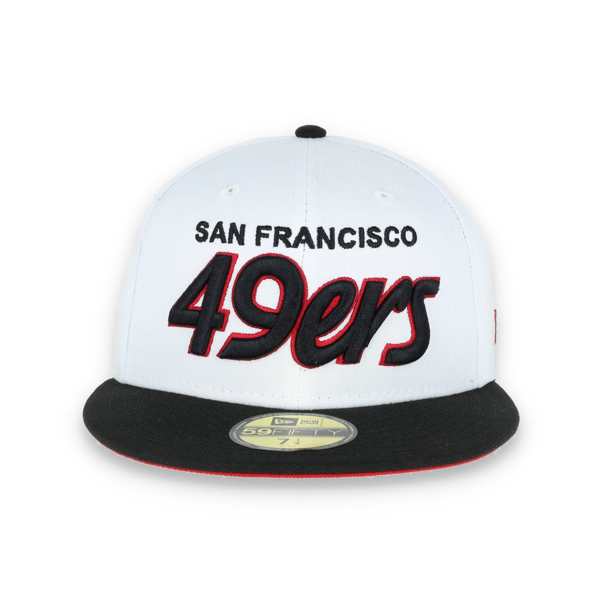 NEW ERA SAN FRANCISCO 49ERS 59FIFTY FITTED SCRIPT HAT-White product image 1, provided for visual reference and product