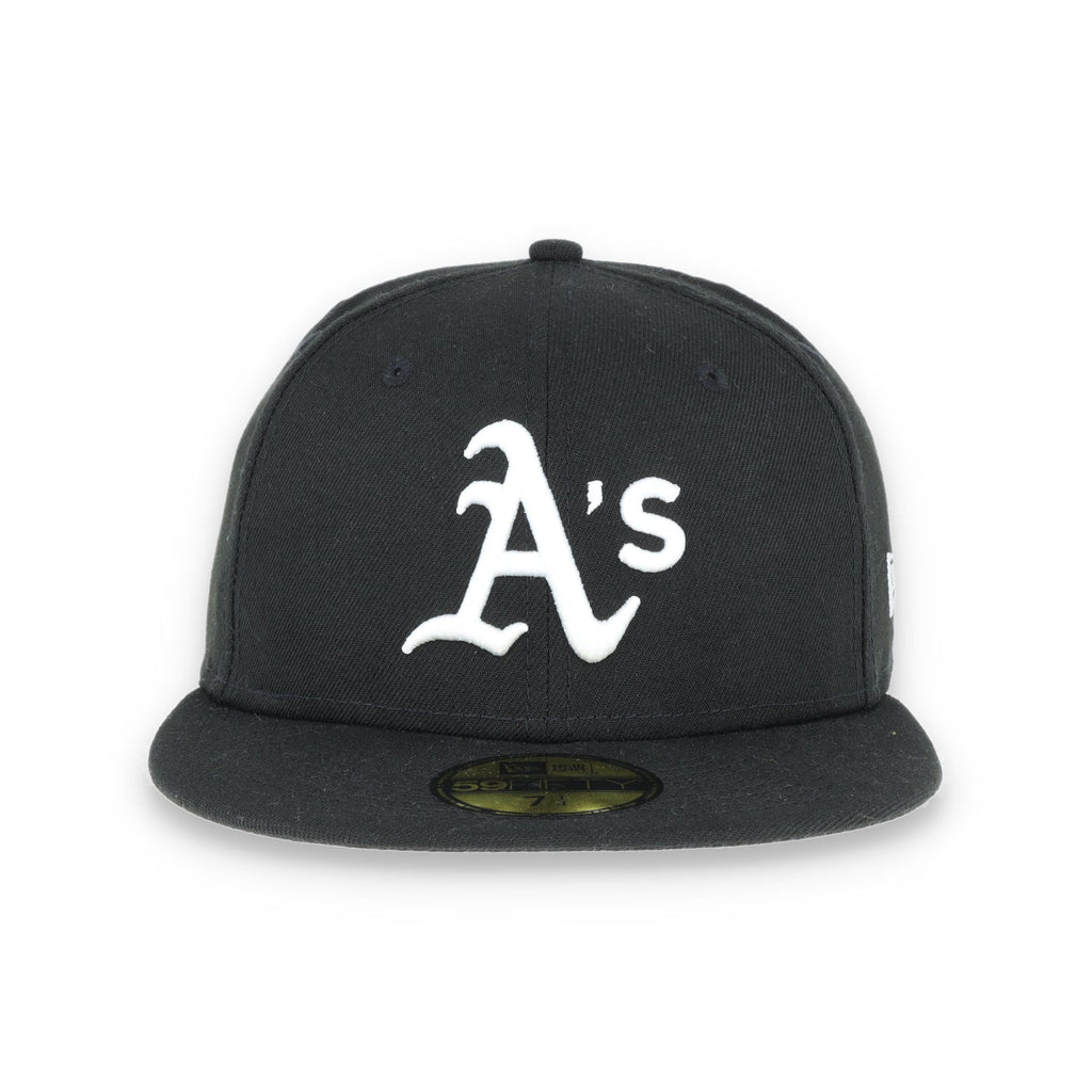 Oakland Athletics New Era 59Fifty Fitted Black/White product image 2, provided for visual reference and product detail review