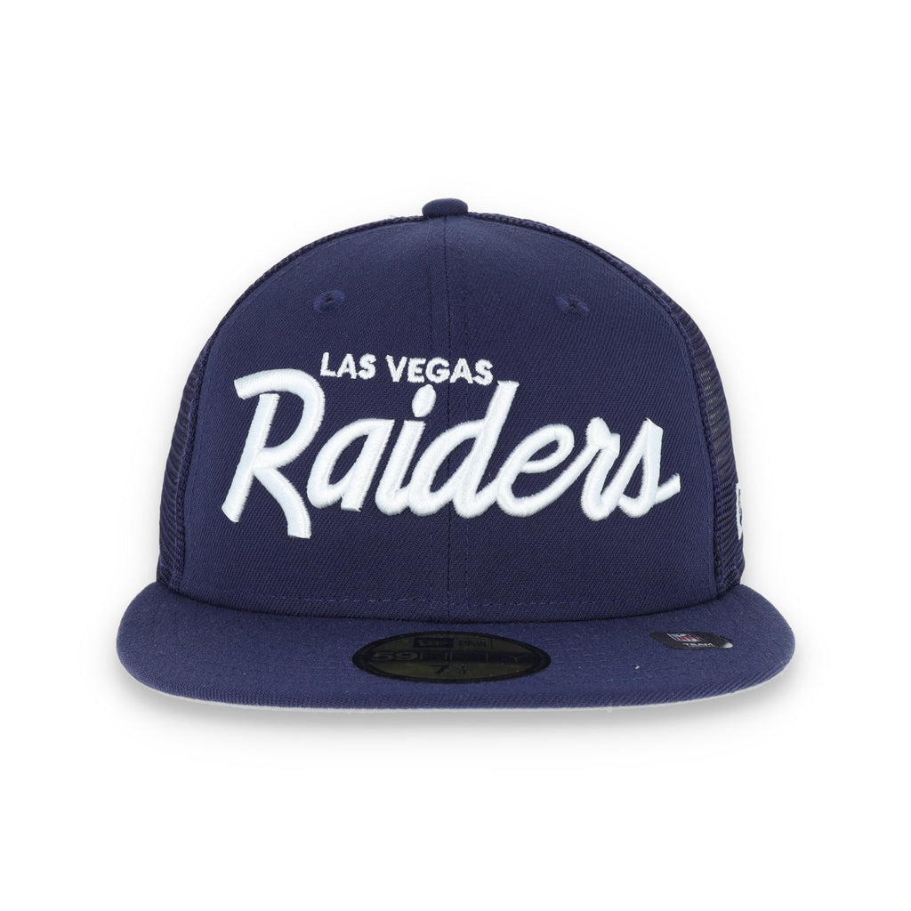 LAS VEGAS RAIDERS NEW ERA mesh script 59FIFTY FITTED-navy product image 2, provided for visual reference and product detail