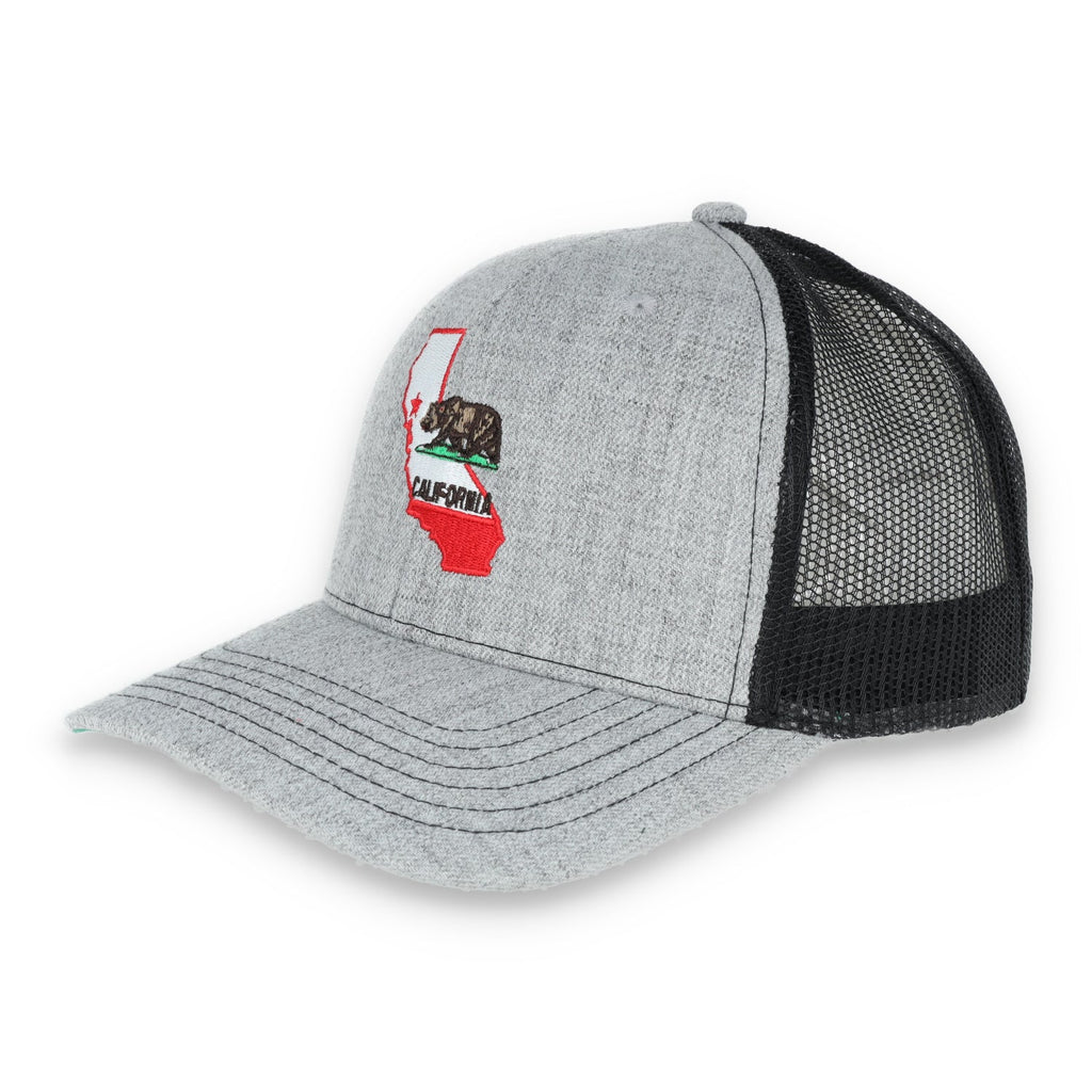 THE COLISEUM CALIFORNIA STATE BEAR TRUCKER Snapback HAT- HEATHER/BLACK product image 1, provided for visual reference and