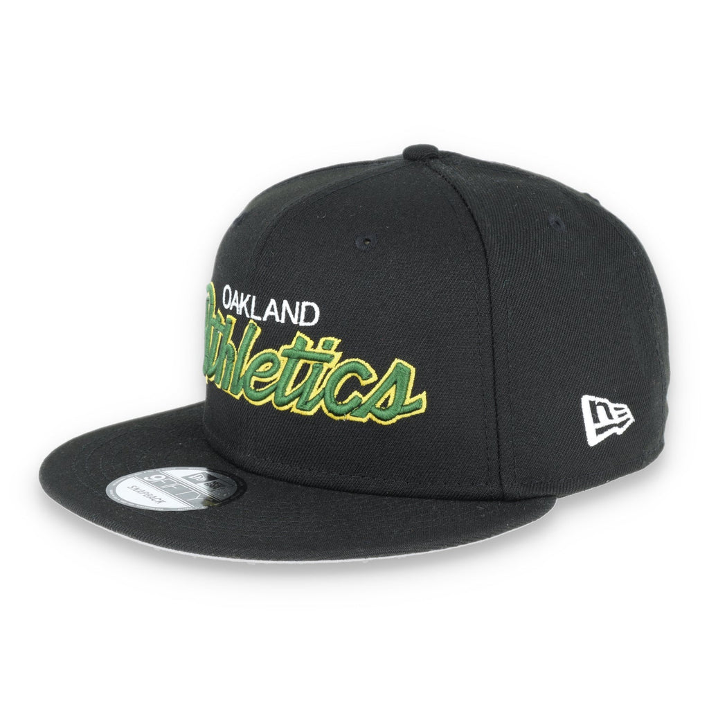 Oakland Athletics New Era 9FIFTY OG Script Adjustable Snapback Hat-Black TMC product image 2, provided for visual reference