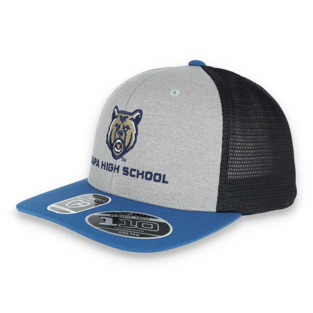 Napa High Grizzlies Flexfit 110® Melange Trucker Mesh Back Cap-Charcoal/Black product image 1, provided for visual reference