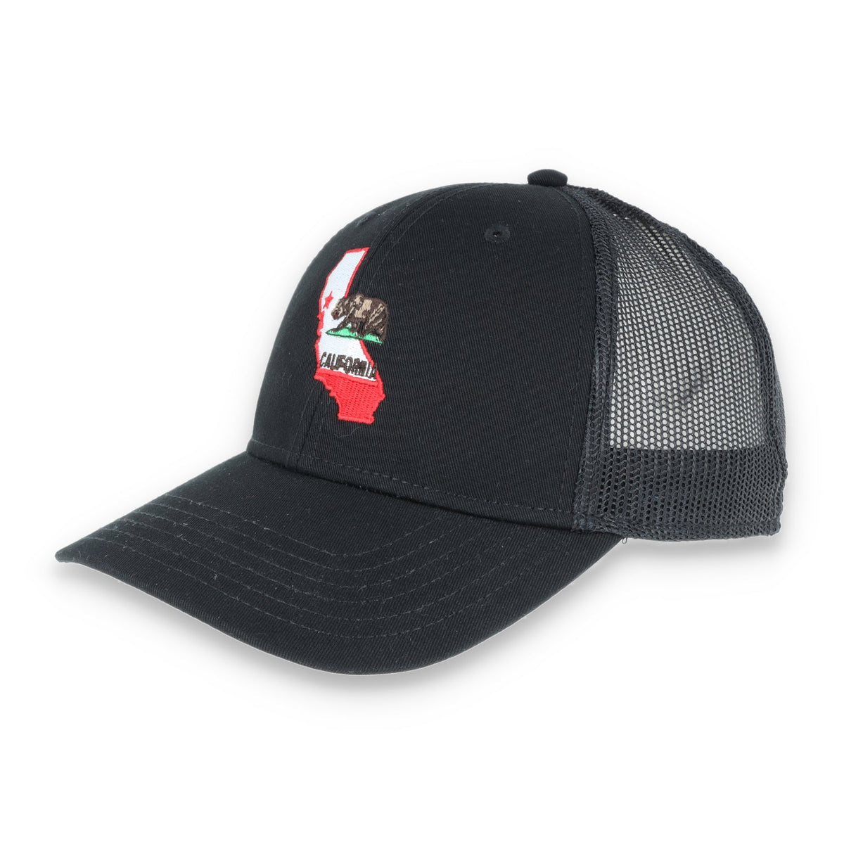 THE COLISEUM CALIFORNIA STATE BEAR TRUCKER Snapback HAT- BLACK/BLACK product image 1, provided for visual reference and
