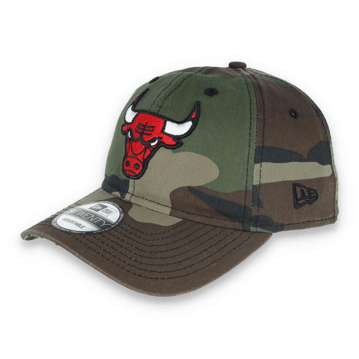 Chicago Bulls New Era Core Classic Woodland Camo 9Twenty Adjustable-Camo product image 1, provided for visual reference and