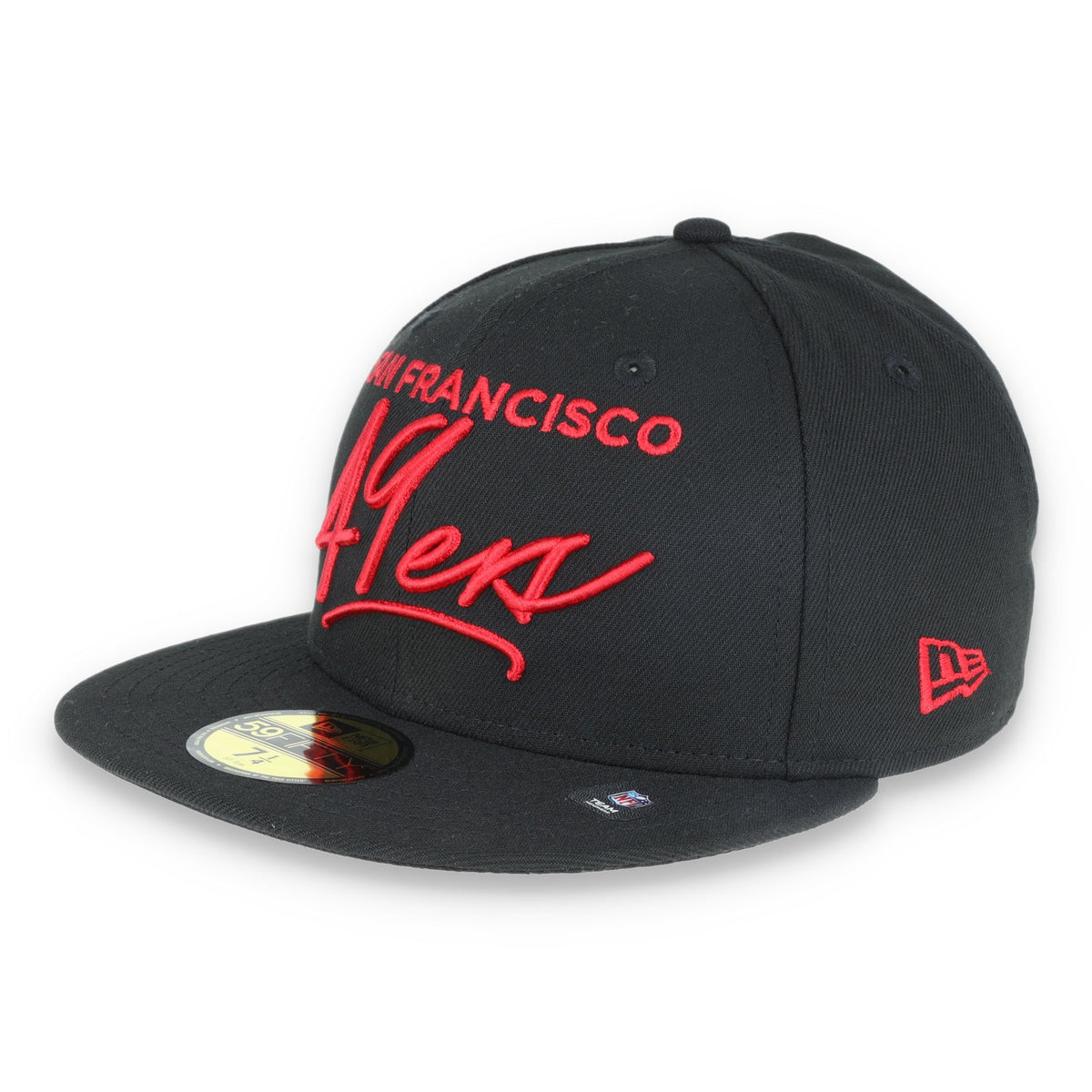 New Era SAN FRANCISCO 49ERS SCRIPTED 59FIFTY FITTED HAT-blk product image 2, provided for visual reference and product